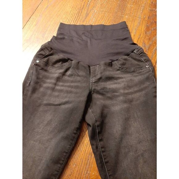 Size 14 Maternity Black Jeggings Over Bump Casual Pants with Rear Pockets - Picture 2 of 4
